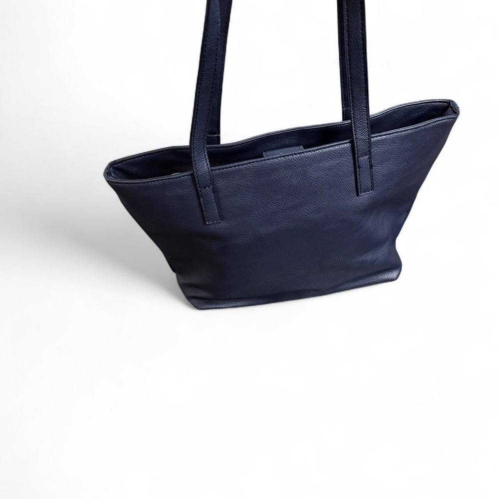 Nine West Women's Navy Shoulder Tote Bag M Quiet Luxury Preppy Minimalist - Picture 3 of 8